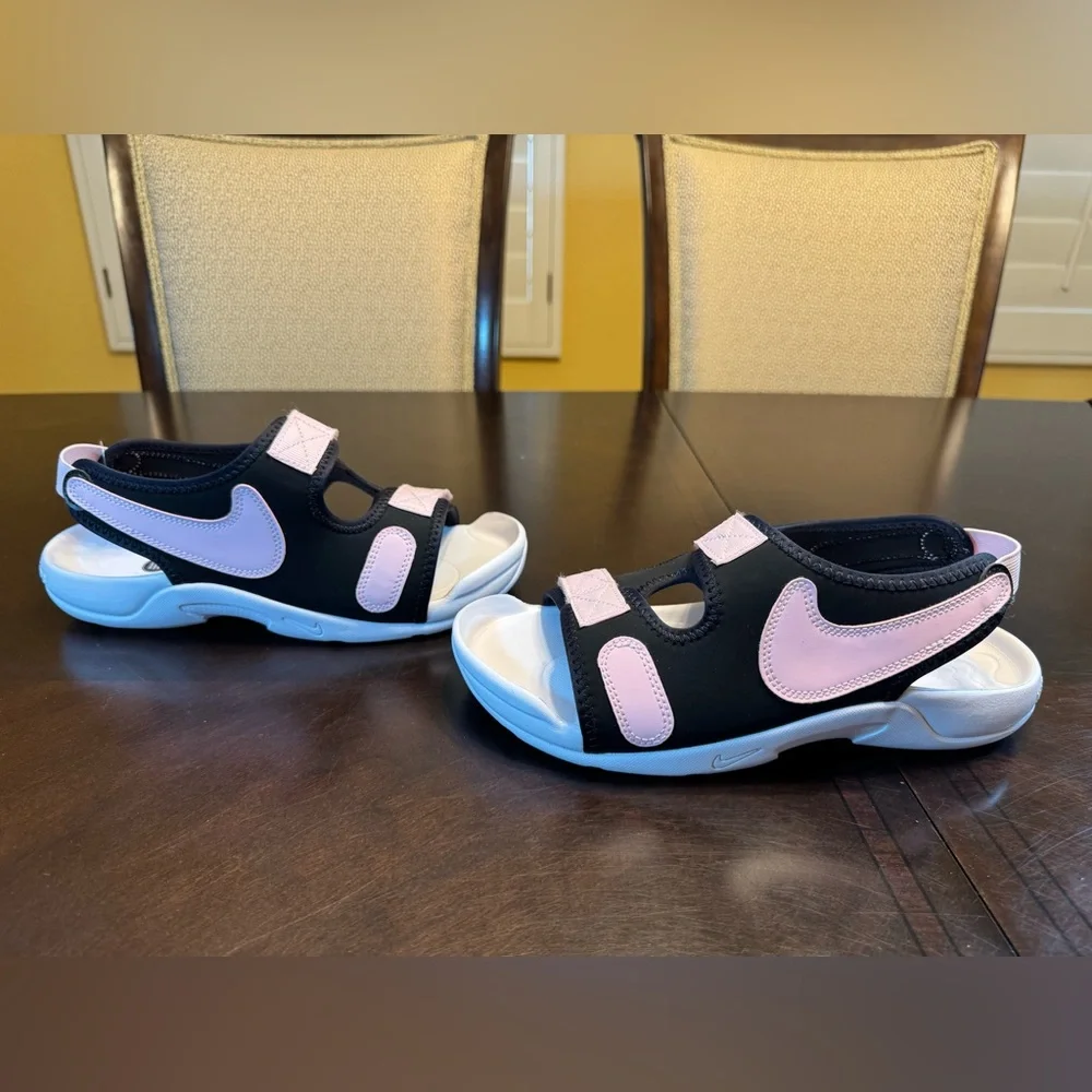 New Nike Sunray Sandals Pink Black Size 6Y / 7.5 W - Picture 10 of 12